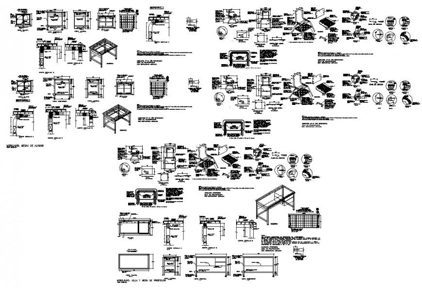 Different furniture blocks detail CAD block layout autocad file