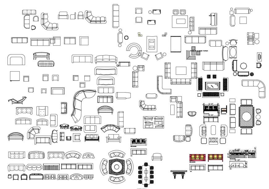 Different housing furniture units detail elevation 2d view autocad file