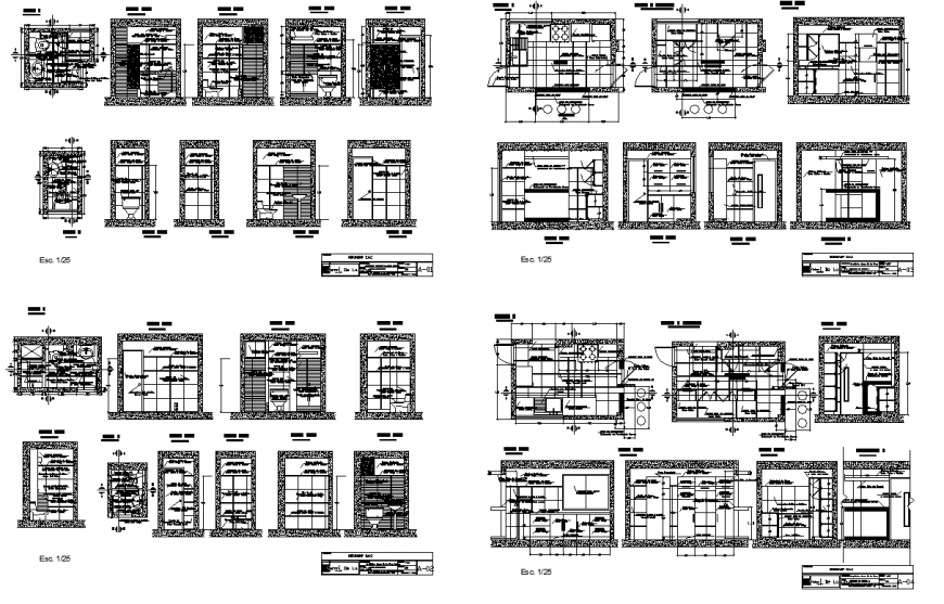 Different housing structure layout 2d view dwg file