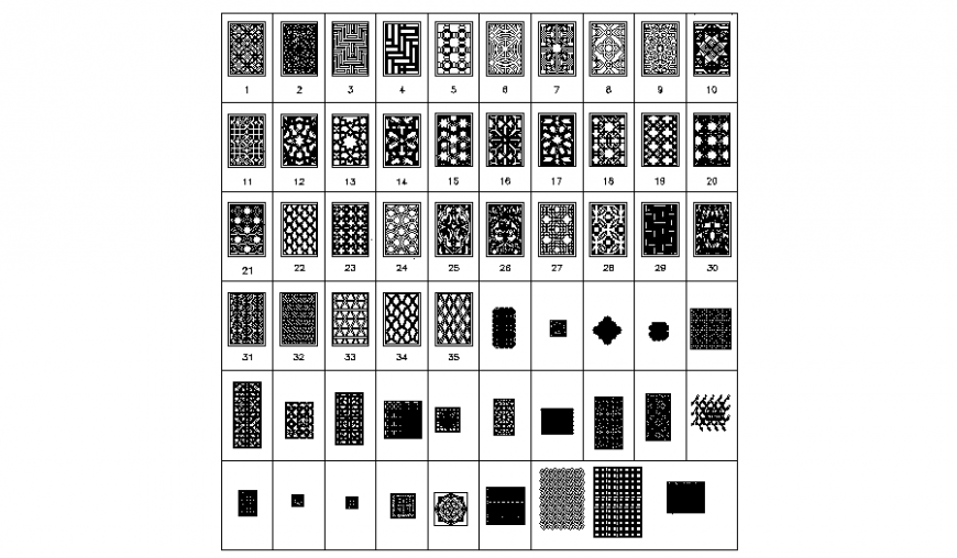 Different interior pattern view in auto cad file