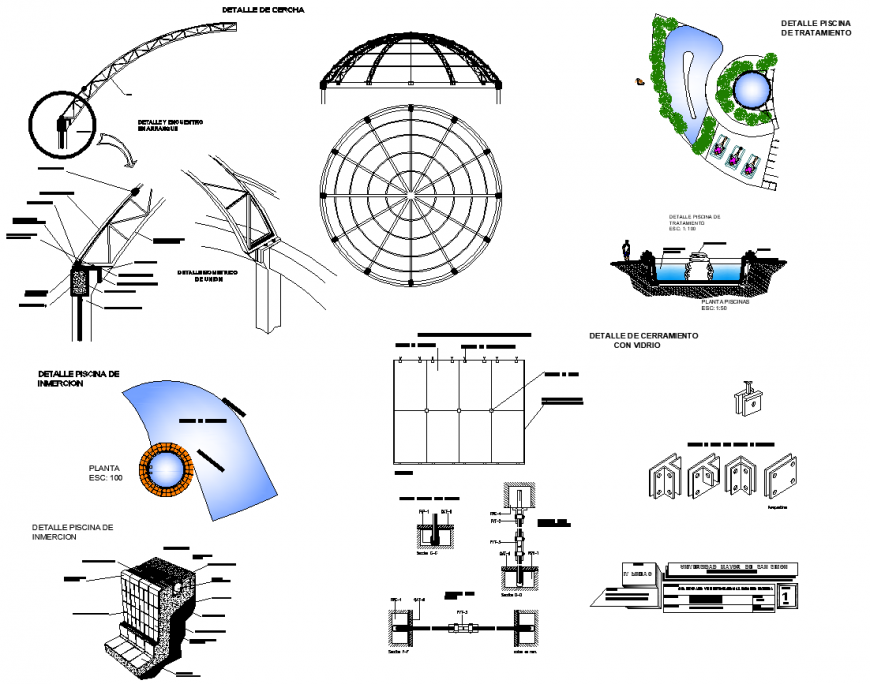 Different joinery detail of gazebo, door, glass facade etc.in dwg file.
