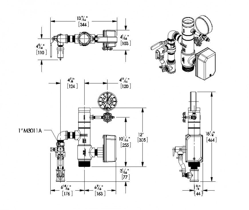 Different mechanical CAD blocks machinery 2d view layout autocad file