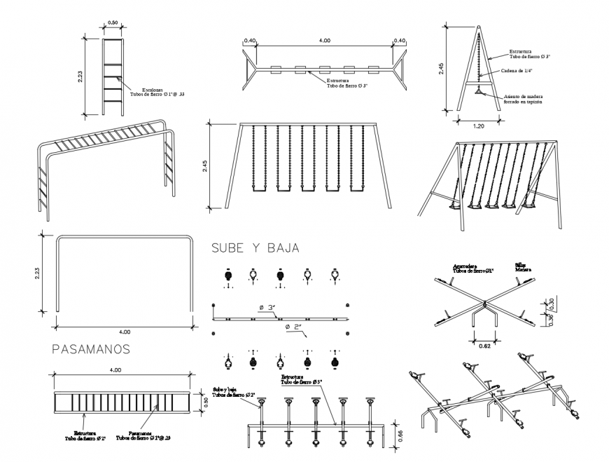 Different park automation units elevation layout autocad file
