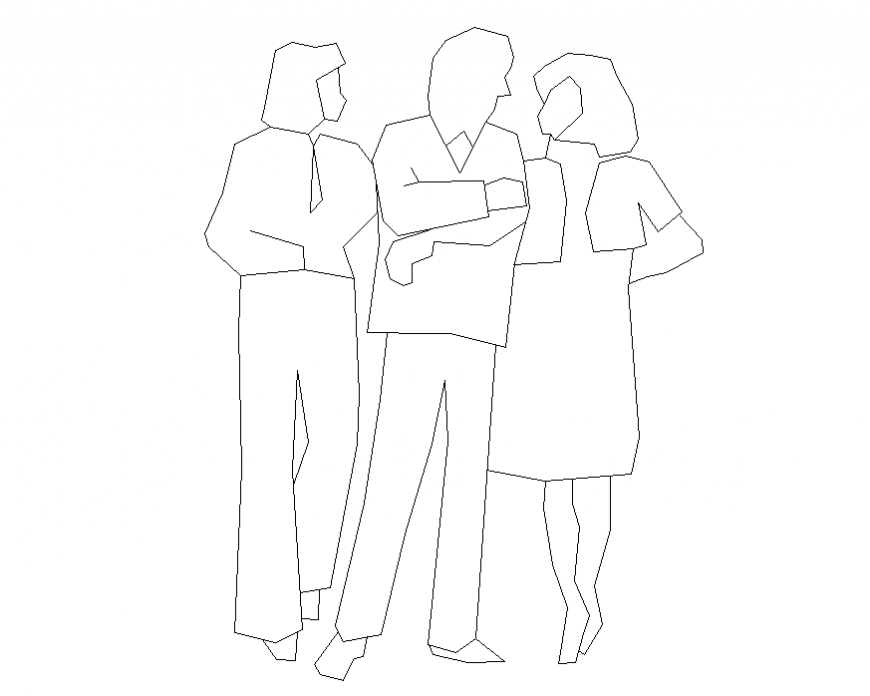 Different people CAD block layout autocad file