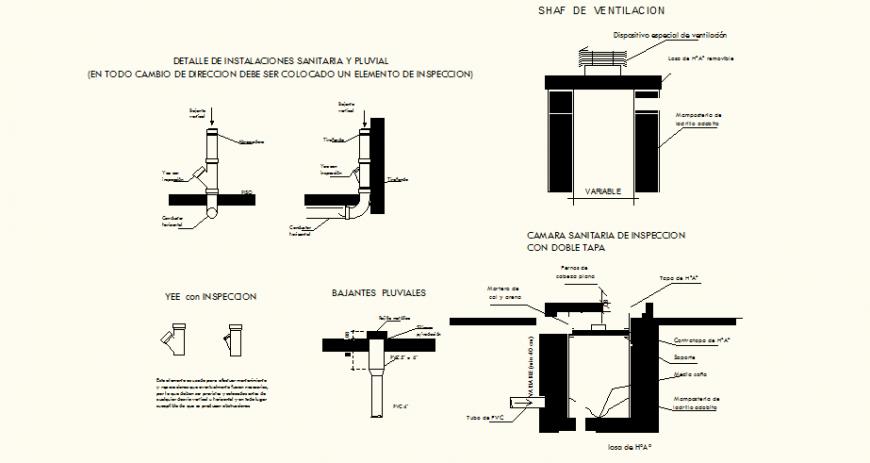 Different pipe units detail elevation autocad file
