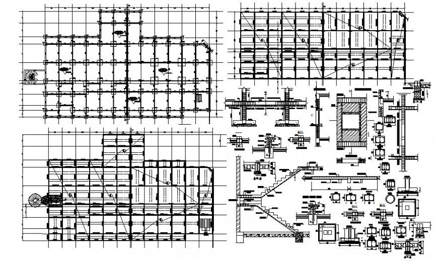 Different RCC structural blocks 2d drawing in autocad