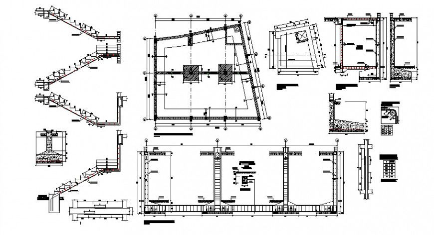 Different RCC structural blocks detail 2d view layout autocad file