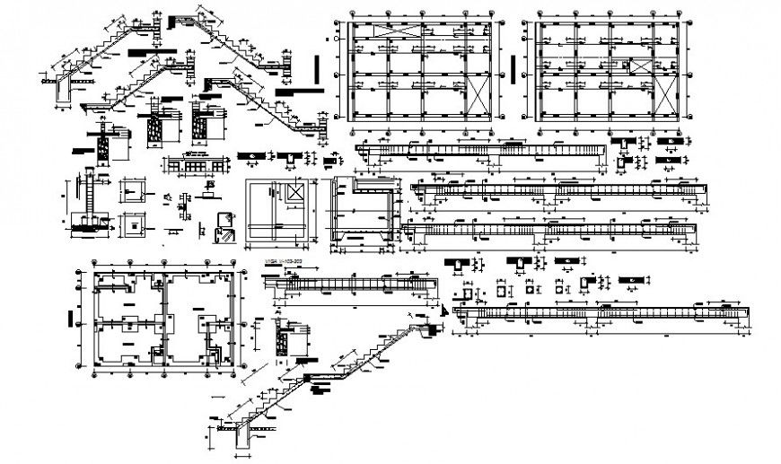 Different RCC structural units details drawing in autocad