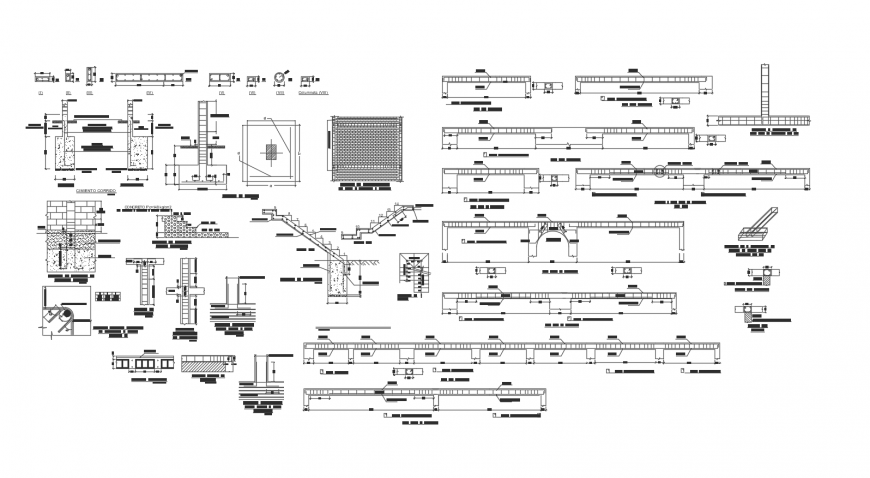 Different RCC structure drawings in autocad format