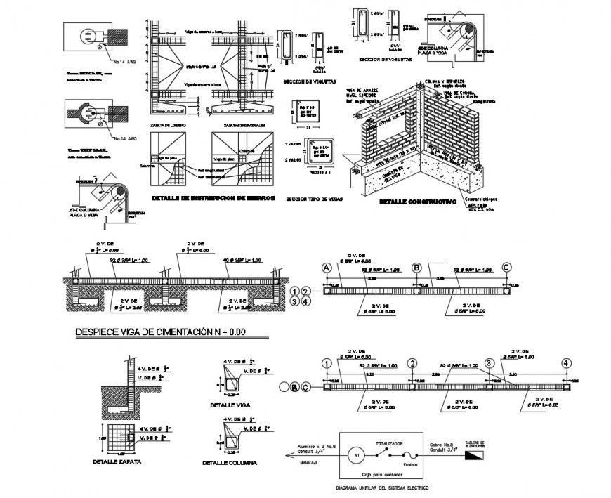Different reinforced concrete cement (RCC) structure autocad file