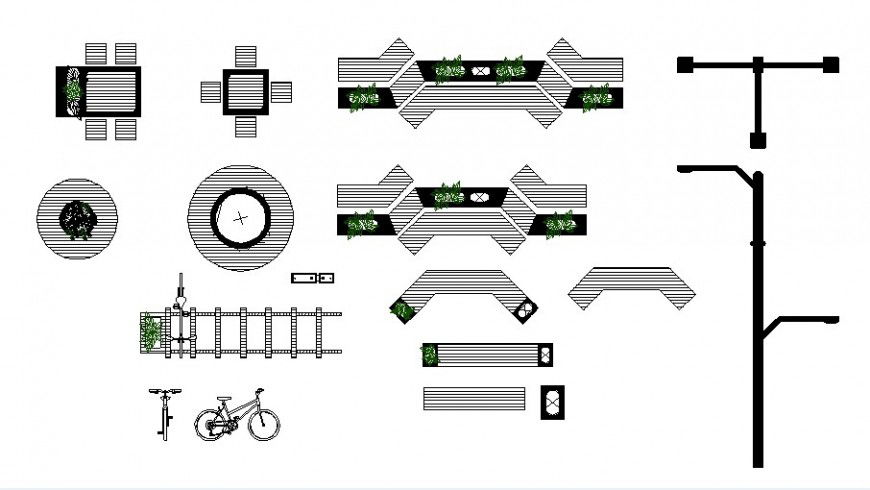 Different road related blocks 2d view CAD unit layout file in autocad format
