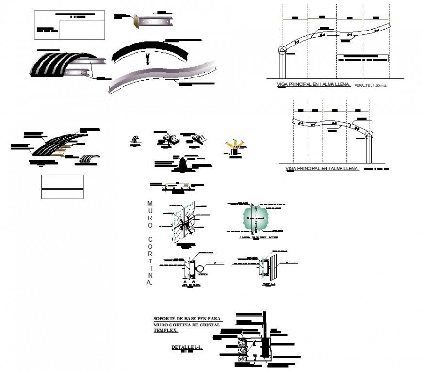 Different roof structure detail 2d view CAD construction block layout autocad file