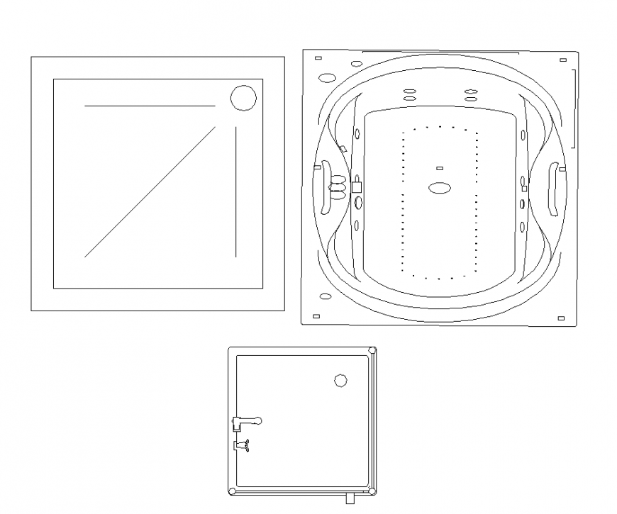 Different shape design of bath tub dwg file