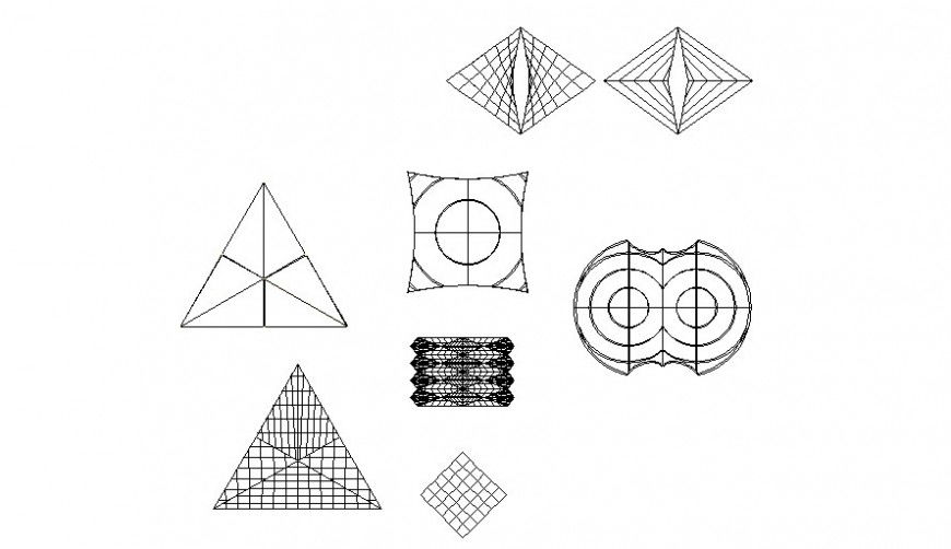 Different shape of logo detail dwg file