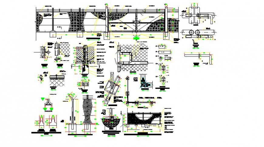 Different structural blocks unit 2d view layout file in autocad format