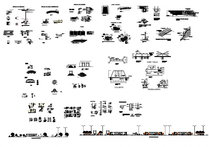 Different structural units CAD block layout file in autocad format