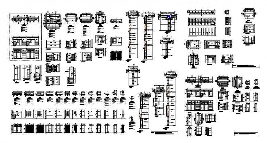 Different type of door and window blocks detail 2d view autocad file