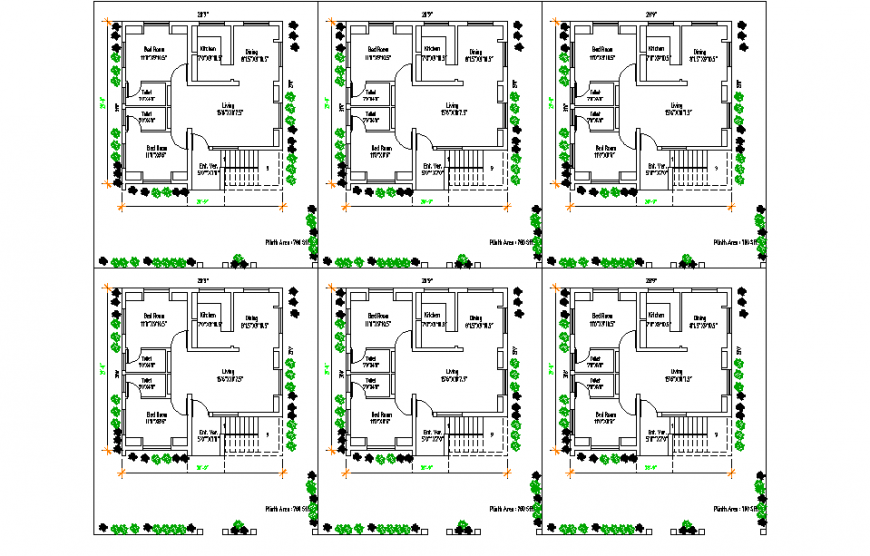 Different Type of Duplex House Lay-out detail