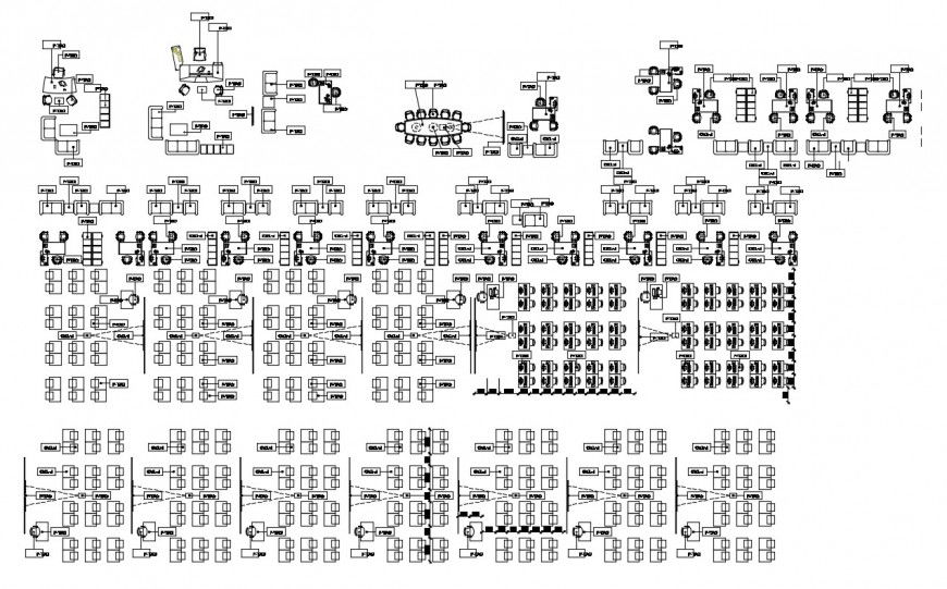 Different type of Furniture layout plan in dwg file