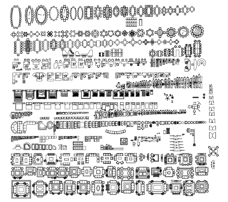Different type of furniture unit 2d view elevation layout autocad file