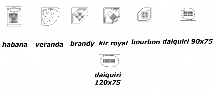 Different type of Sink detail elevation layout 2d view autocad file