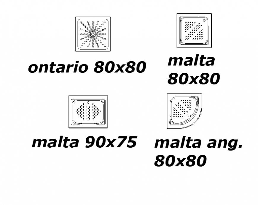 Different type of sink detail elevation layout AutoCAD file