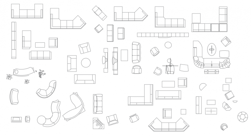 Different type sofa block 2d design