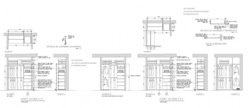 Various Types and Sizes Wardrobe AutoCAD DWG Drawing Collection