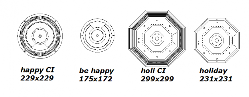 Different types of ceiling design drawing in dwg file.