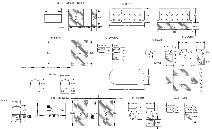 Different types of house hold block drawing in dwg file.