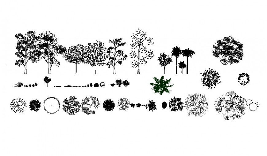 Different types of landscaping nits details in AutoCAD