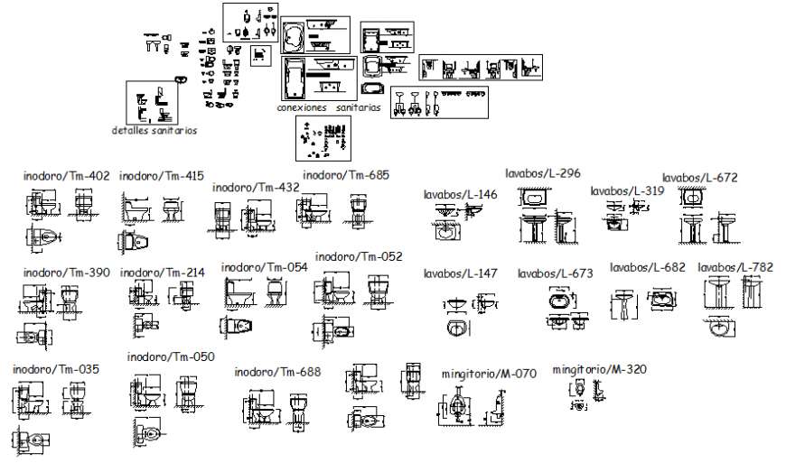 Different types of Sanitary block drawing in dwg file.