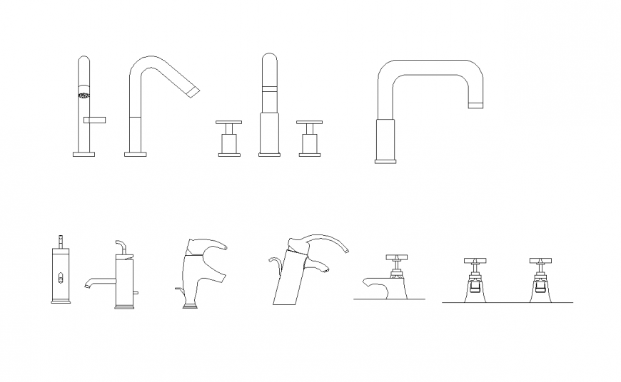 Different types of shower design view for bathroom dwg file