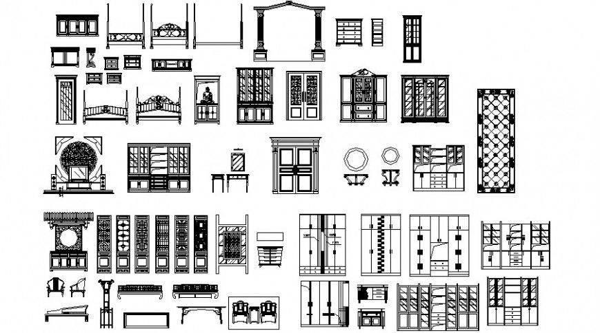 Variety of Wardrobe and Household Furniture Designs in DWG Format