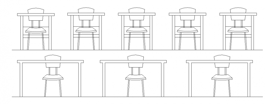 Different view of room chair furniture block dwg file
