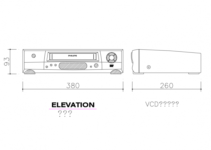 Digital small video player cad block details dwg file