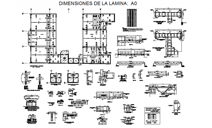 Dimension structure plan and section dwg file