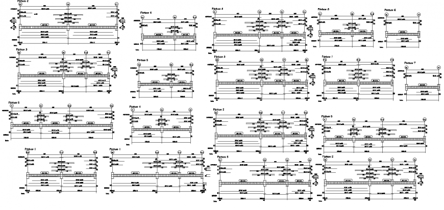 Dimensions armed beams different types of design view dwg file
