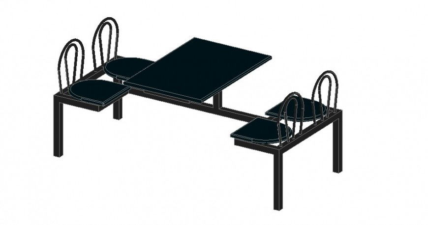 Dining area furniture detailing bench dwg file