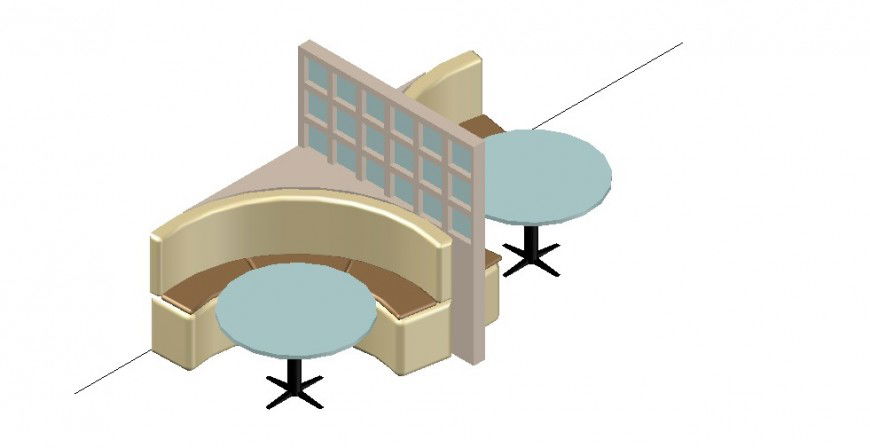 Dining area seating arrangement of hotel 3d file