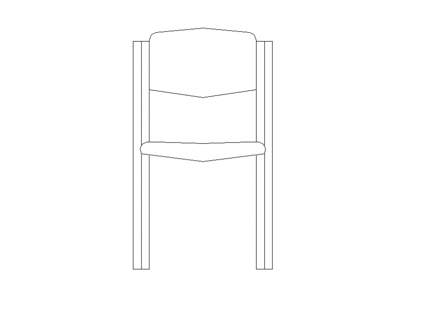 Dining chair detail elevation 2d view layout autocad file