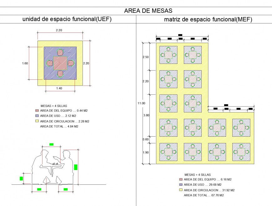 Dining table area plan detail dwg file