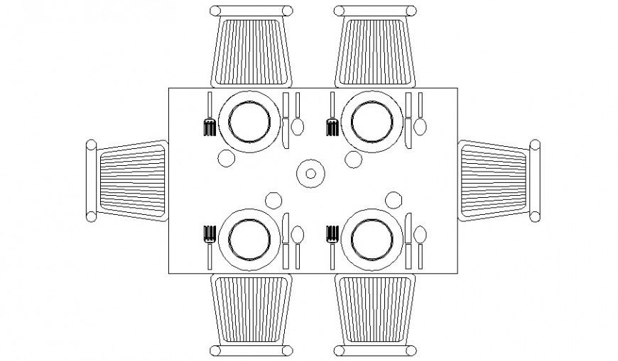 Dining table chair units of furniture blocks in autocad