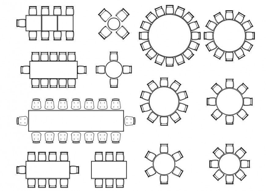 Dining table design 2d CAD drawings details in autocad file
