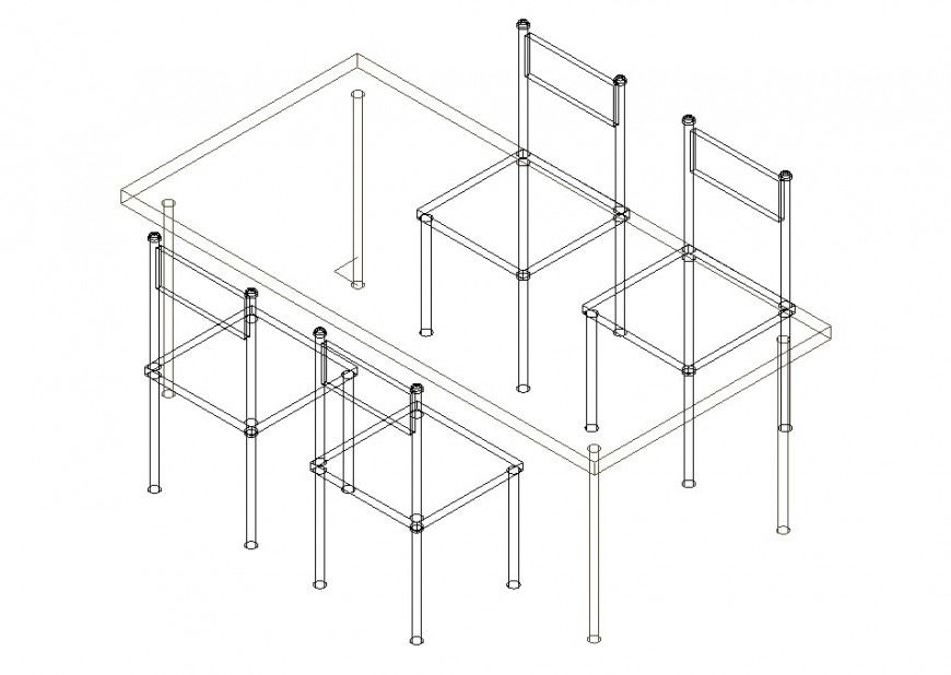 Dining table detail CAD furniture blocks layout autocad file
