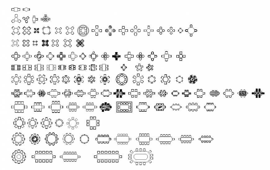 Dining table detail elevation 2d view layout CAD blocks autocad file