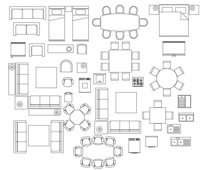 Dining table top view furniture details
