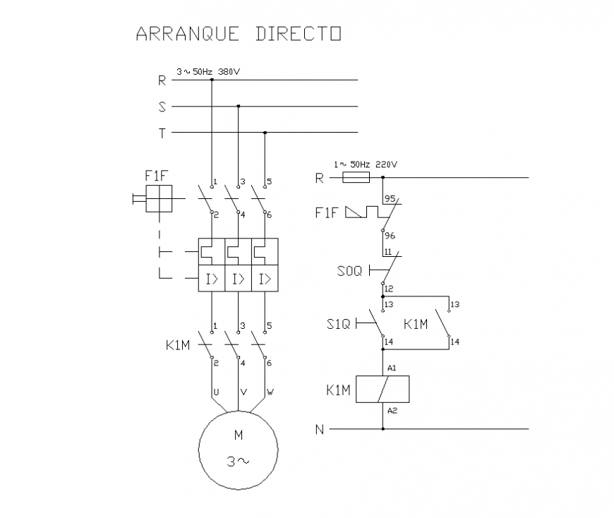 Direct start current elevation detail layout 2d view autocad file