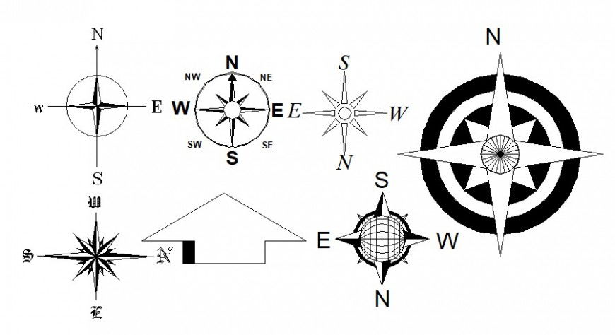Direction symbol elevation blocks drawing details dwg file