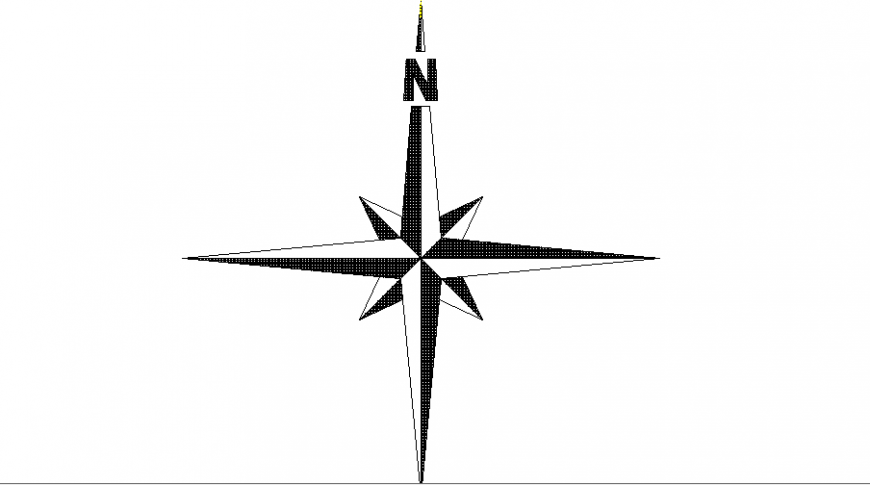 Direction symbol north block cad drawing details dwg file